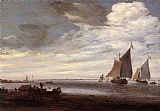 Salomon van Ruysdael River Scene painting
